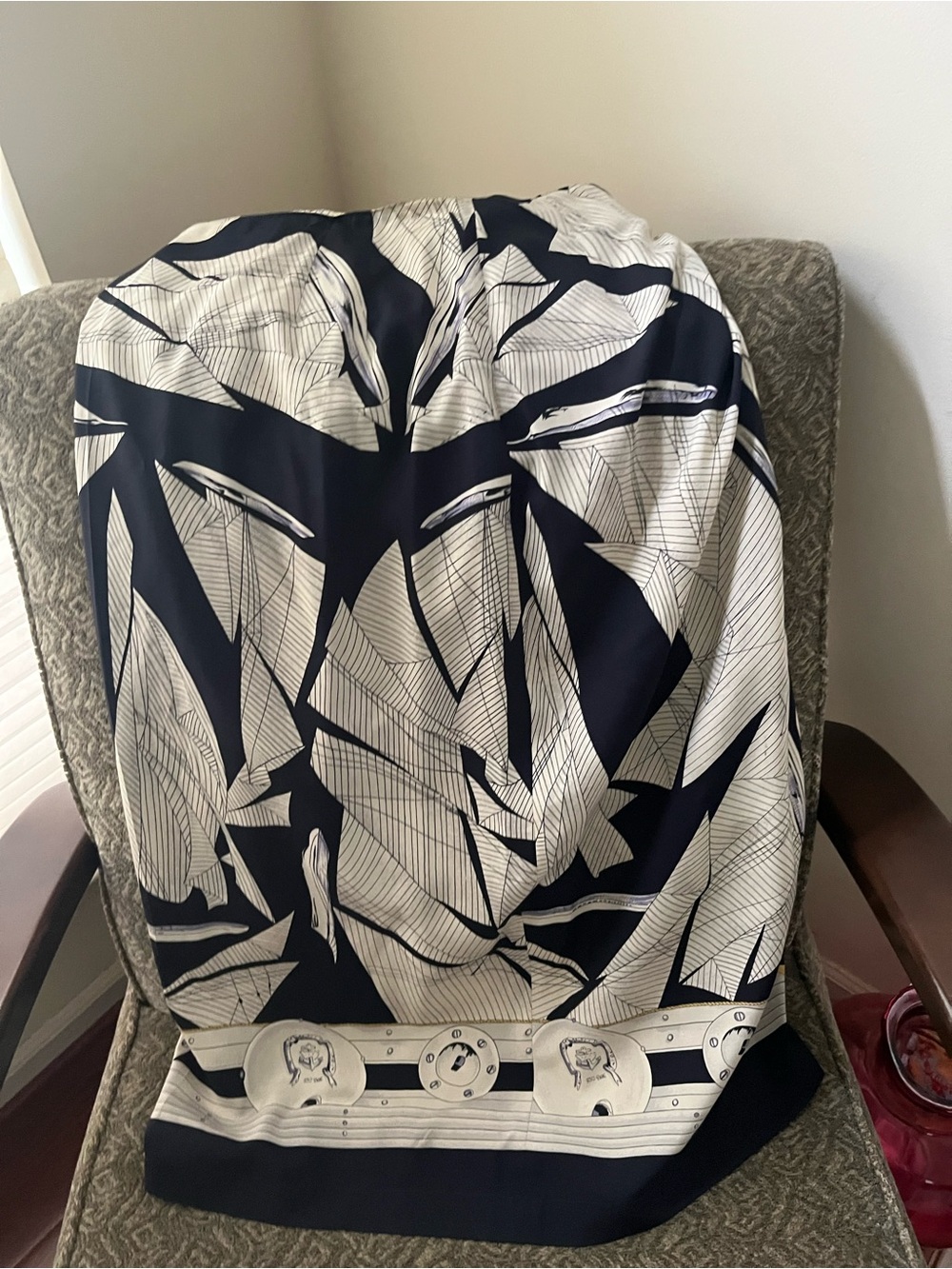 Black and Cream Nautical Print Brooks Brothers skirt size 10